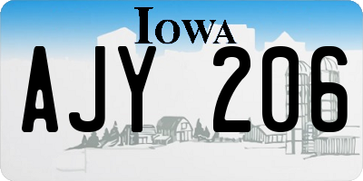 IA license plate AJY206