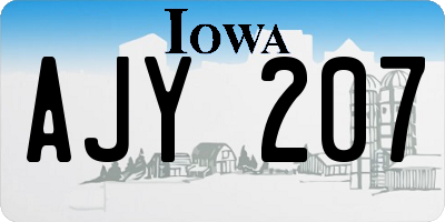 IA license plate AJY207