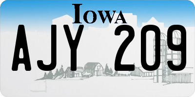 IA license plate AJY209