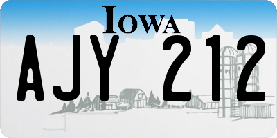 IA license plate AJY212