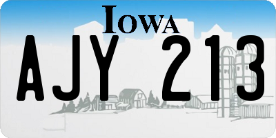 IA license plate AJY213