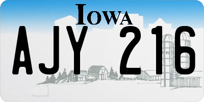 IA license plate AJY216