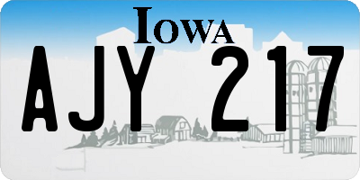 IA license plate AJY217