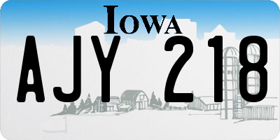 IA license plate AJY218