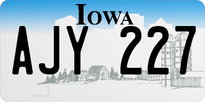 IA license plate AJY227