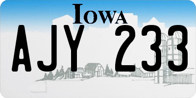 IA license plate AJY233