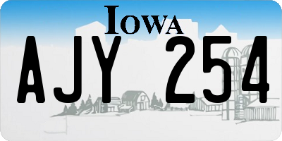 IA license plate AJY254