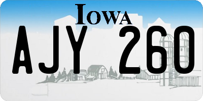 IA license plate AJY260