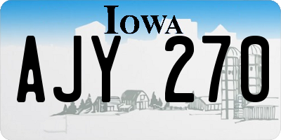 IA license plate AJY270
