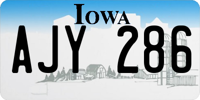 IA license plate AJY286