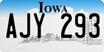 IA license plate AJY293