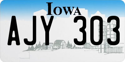 IA license plate AJY303