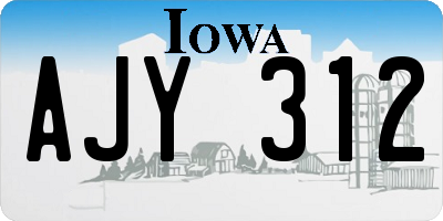 IA license plate AJY312