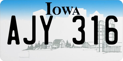 IA license plate AJY316