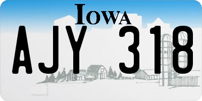 IA license plate AJY318