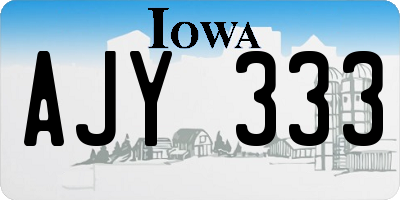 IA license plate AJY333