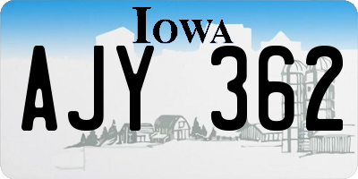 IA license plate AJY362