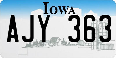 IA license plate AJY363