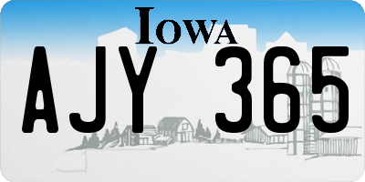 IA license plate AJY365