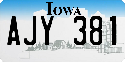 IA license plate AJY381