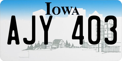 IA license plate AJY403