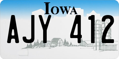 IA license plate AJY412