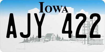 IA license plate AJY422
