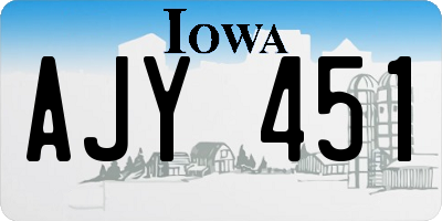 IA license plate AJY451