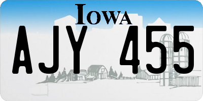 IA license plate AJY455