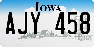 IA license plate AJY458