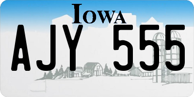 IA license plate AJY555