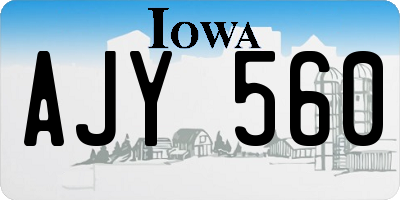 IA license plate AJY560
