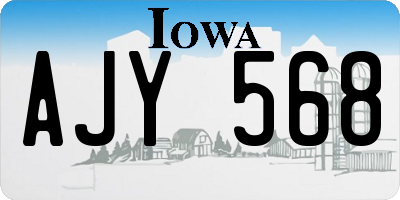IA license plate AJY568
