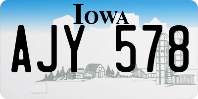 IA license plate AJY578