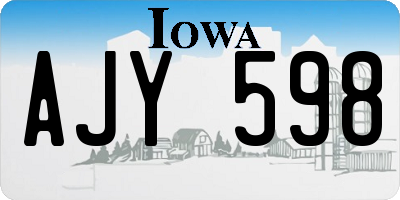 IA license plate AJY598