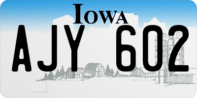 IA license plate AJY602