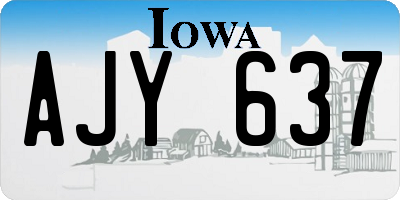 IA license plate AJY637