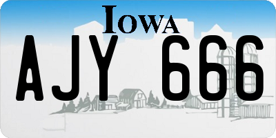IA license plate AJY666