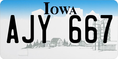 IA license plate AJY667