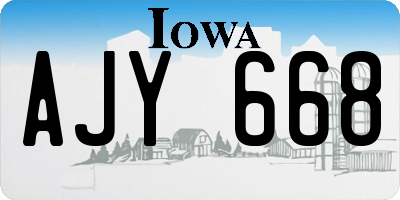 IA license plate AJY668