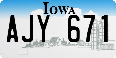 IA license plate AJY671