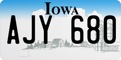 IA license plate AJY680