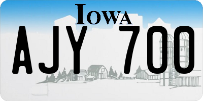 IA license plate AJY700