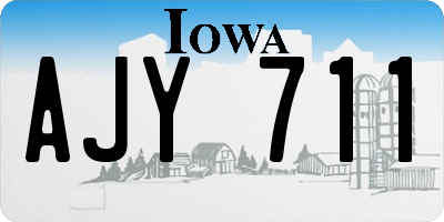 IA license plate AJY711