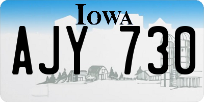 IA license plate AJY730
