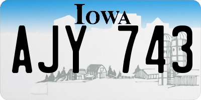 IA license plate AJY743