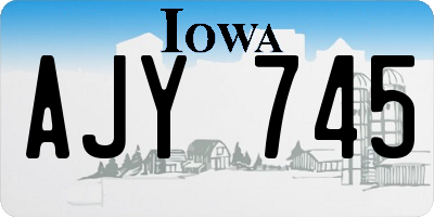 IA license plate AJY745