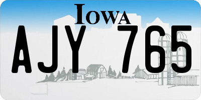 IA license plate AJY765