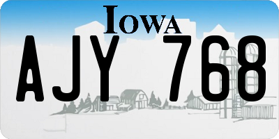 IA license plate AJY768