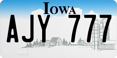 IA license plate AJY777